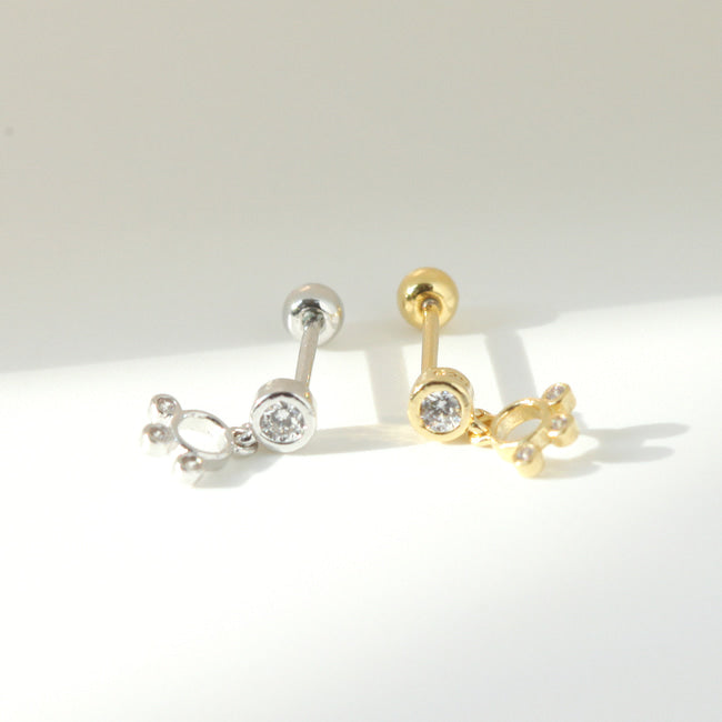 Tiny Paw Screw Back Earring