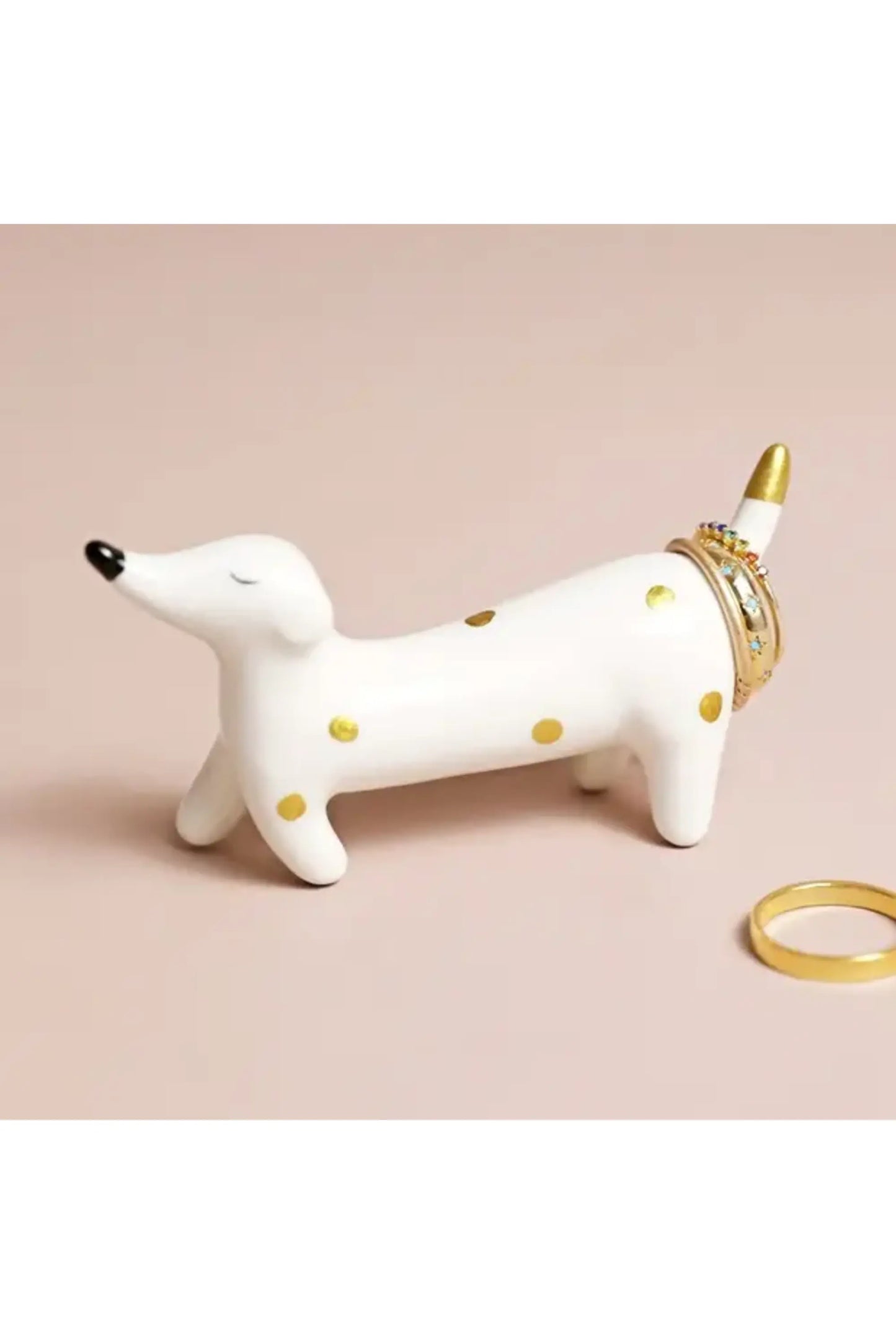 Ceramic Sausage Dog Ring Holder