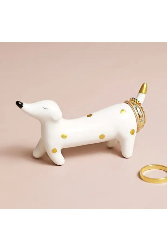 Ceramic Sausage Dog Ring Holder