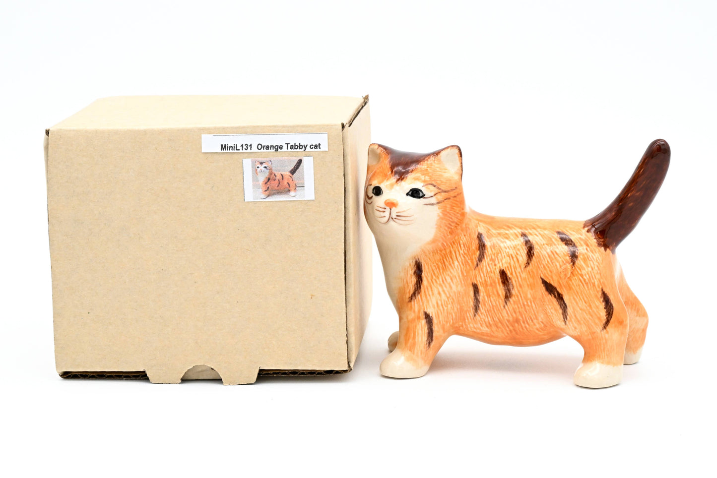 Decorative Miniature Ceramic Tiny Orange Tabby Cat