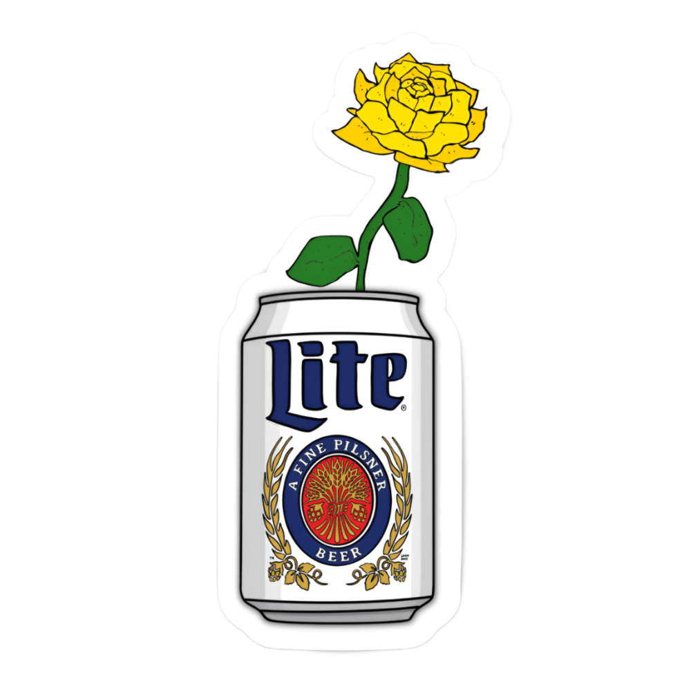 Beer Can Flower Sticker