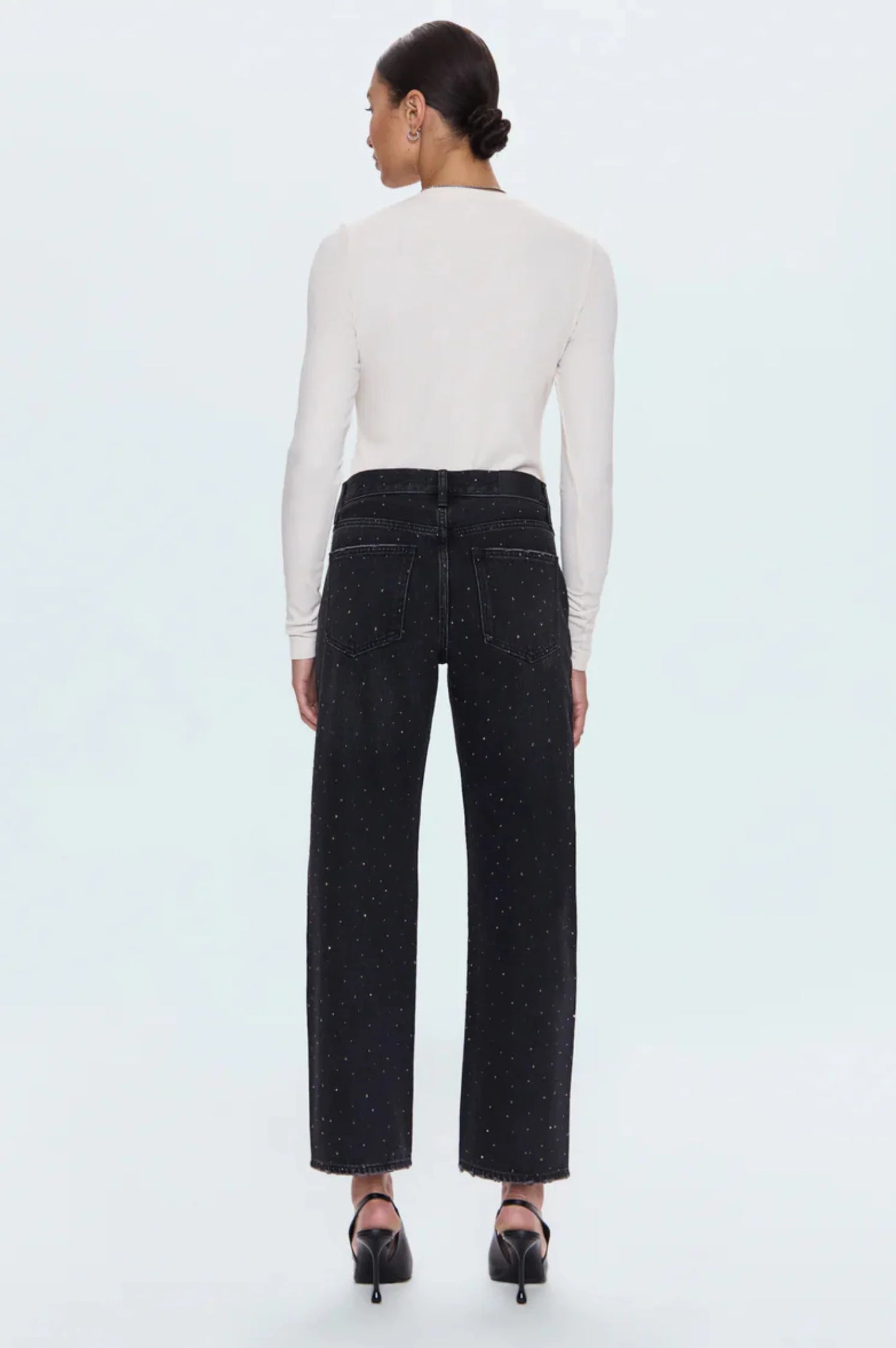 Lexi Mid Rise Bowed Straight Jean