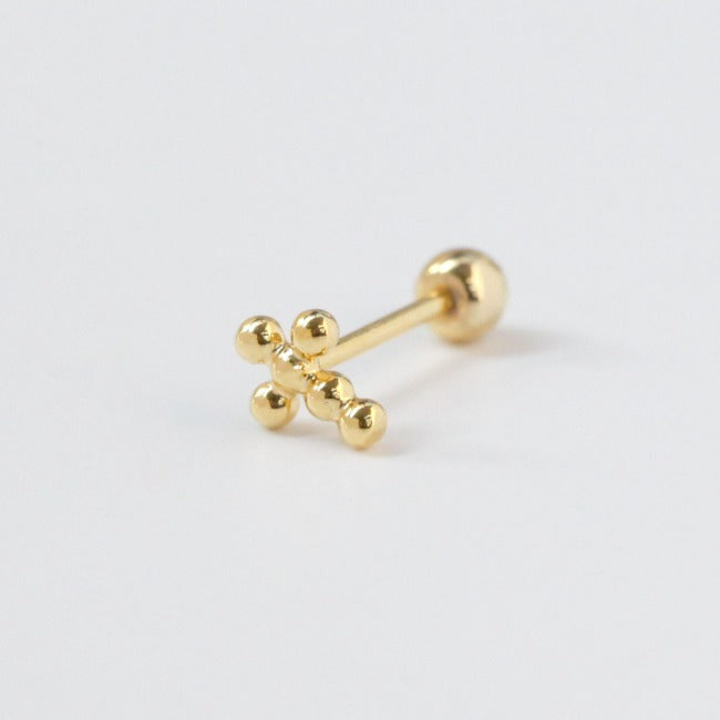 Tiny Dot Cross Screw Back Earring