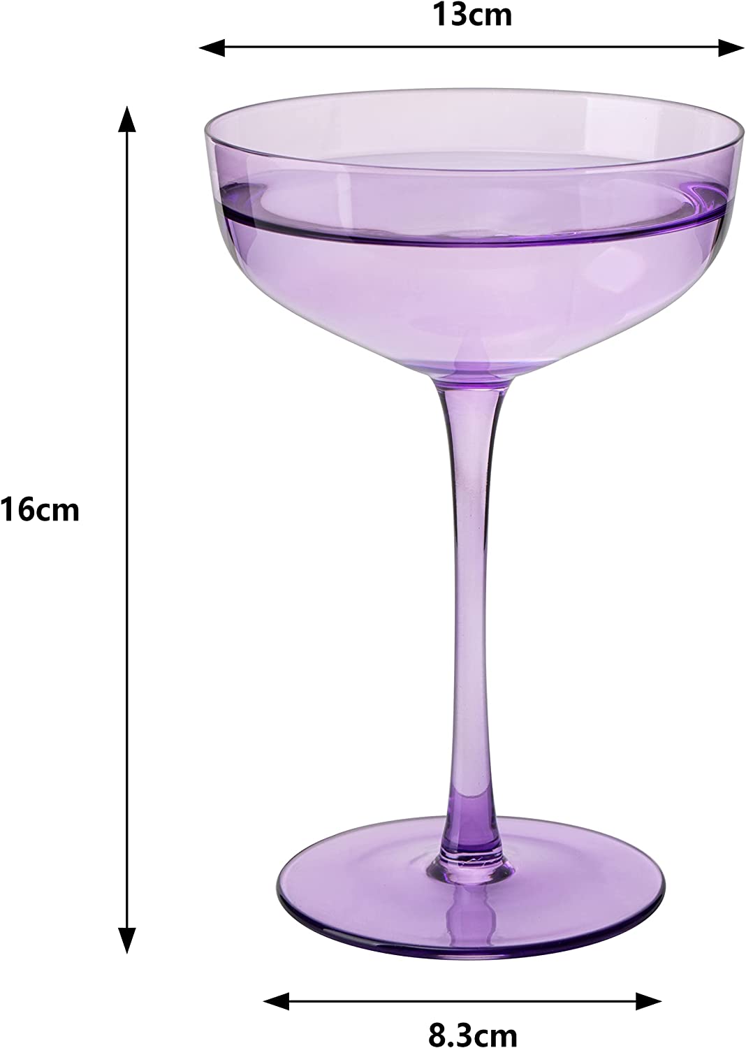 Coupe Glass | Lavender | 7 oz