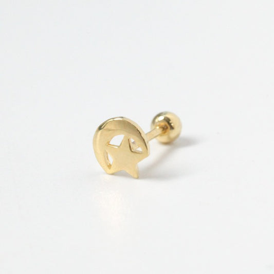 Tiny Star & Moon Screw Back Earring