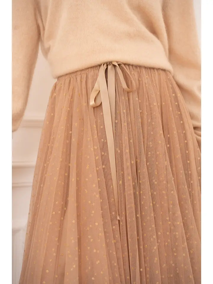 Aria Tulle Skirt with Glitter Polka Dots