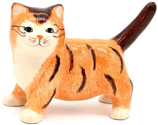Decorative Miniature Ceramic Tiny Orange Tabby Cat