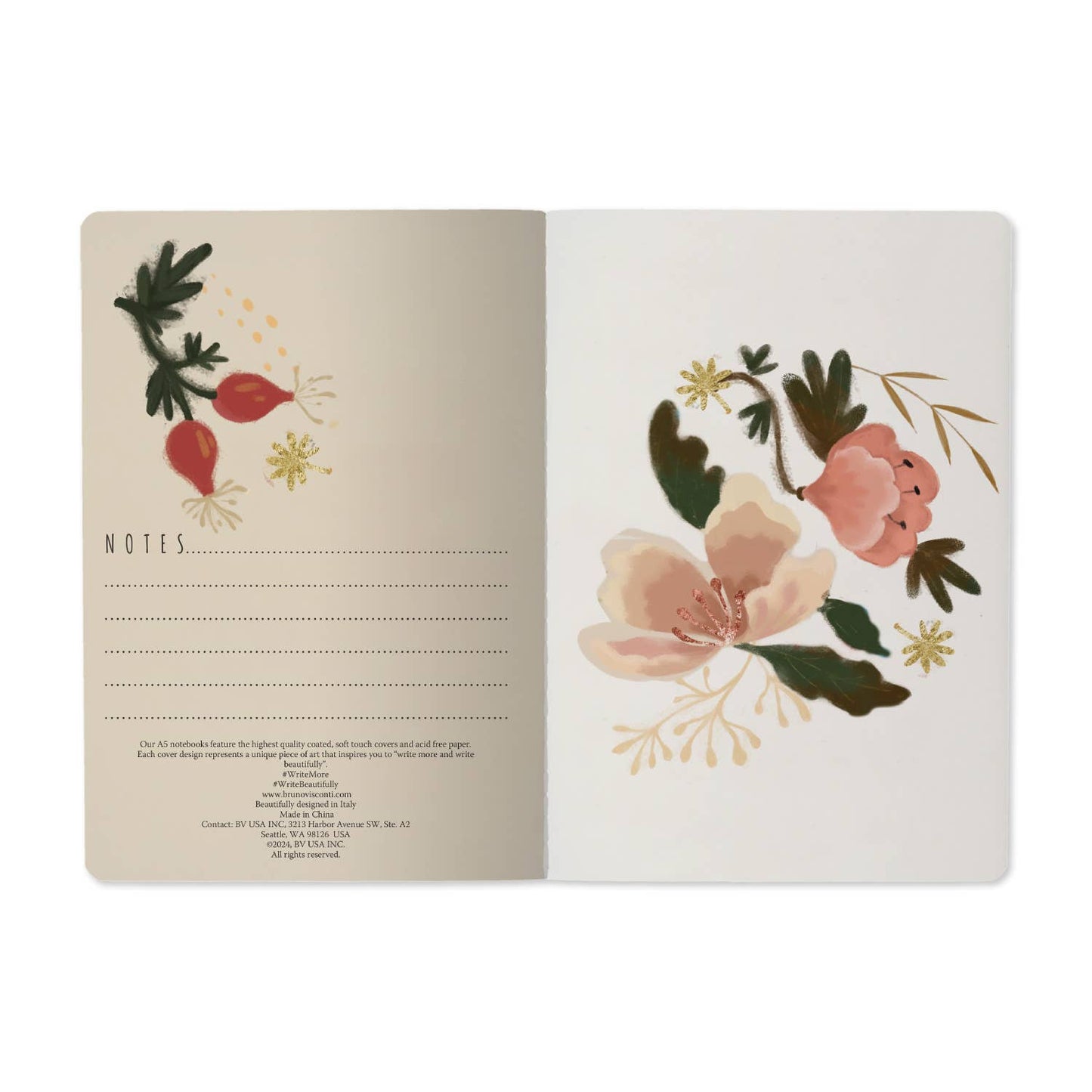 A5 Notebook - Bloom Flowers