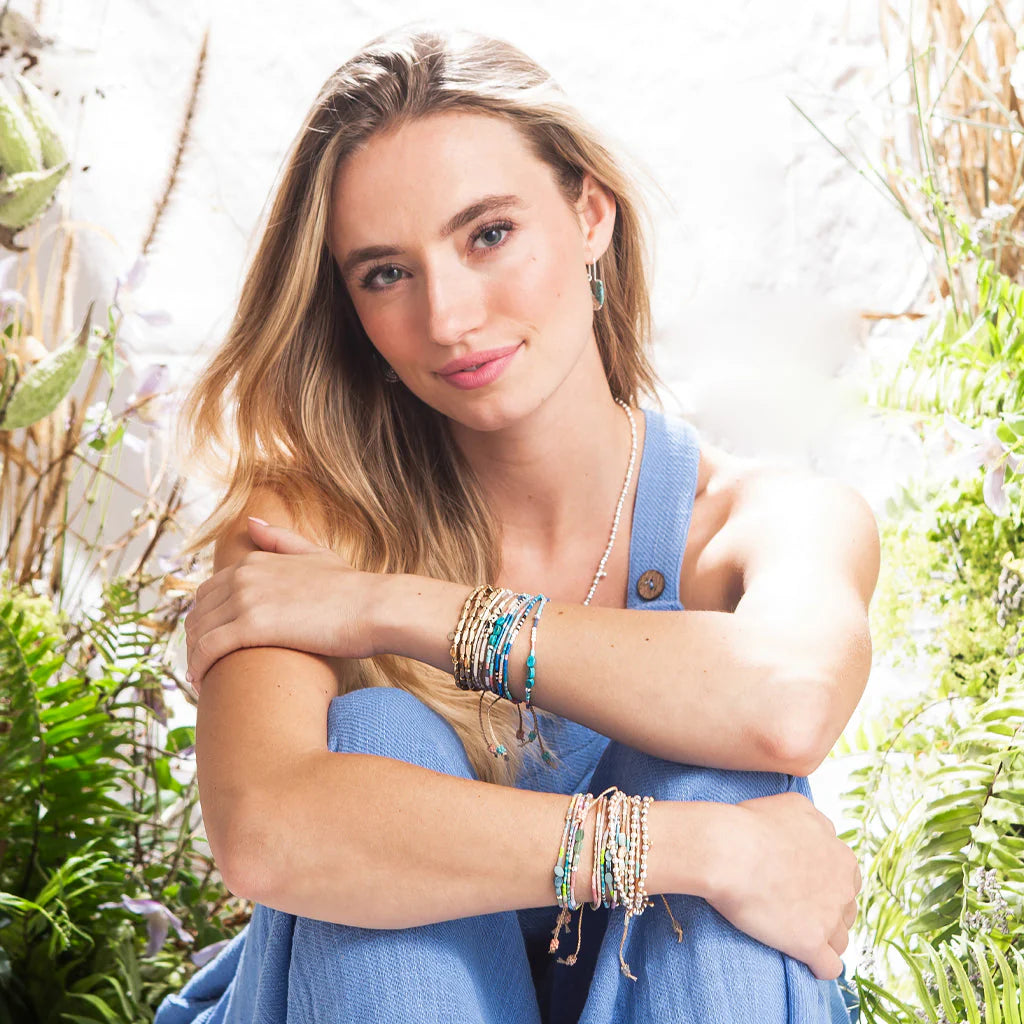 Mixed Media Bracelet - Love/Rhodochrosite/Gold