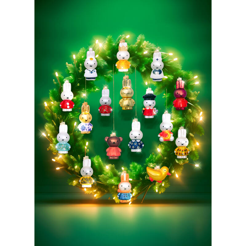 Miffy Santa Dress Glass Ornament