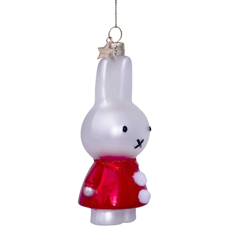 Miffy Santa Dress Glass Ornament