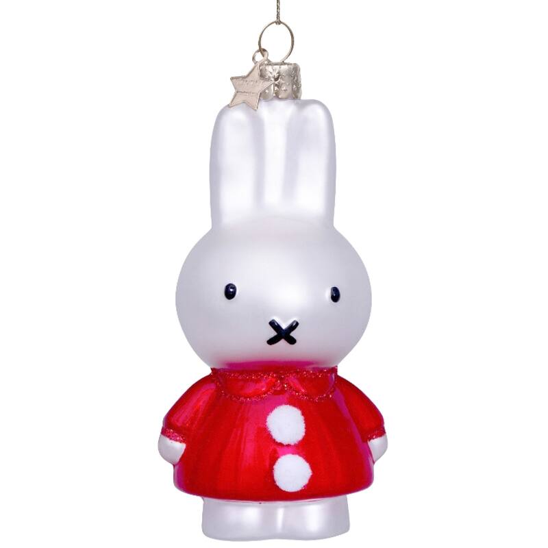 Miffy Santa Dress Glass Ornament