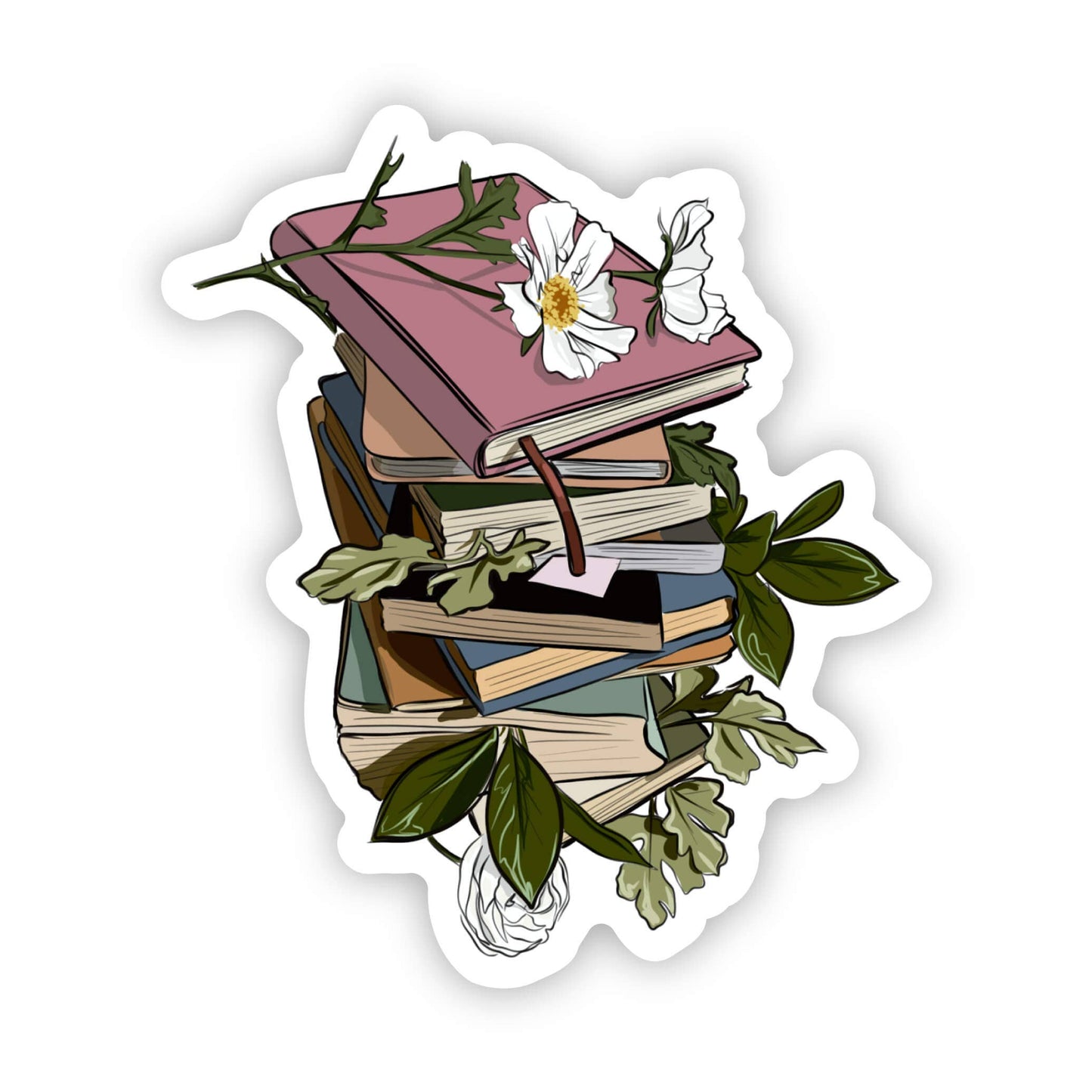 Flowers Wrapping Books Sticker