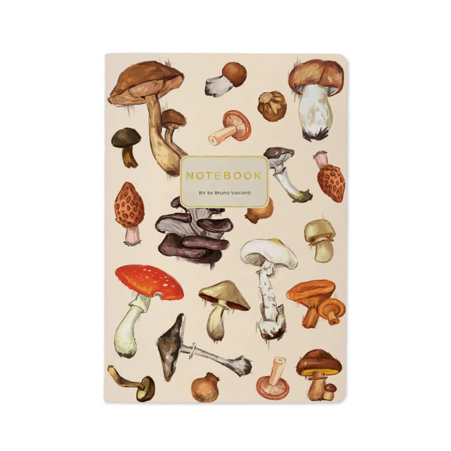 Softcover Notebook | Mushrooms on White 