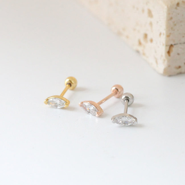 Tiny Bolt Screw Back Earring