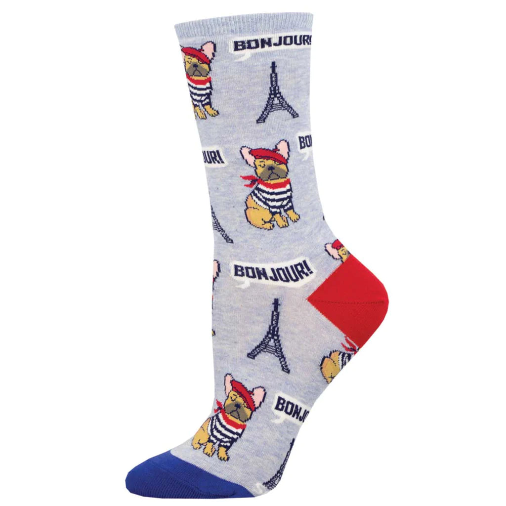 Women's Paris Frenchie Crew Socks