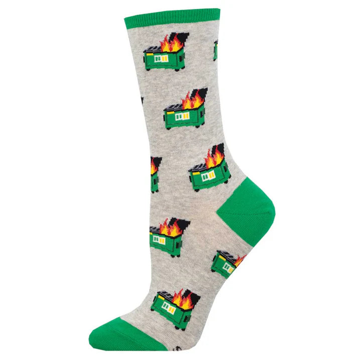 Dumpster Fire Gray Heather Socks