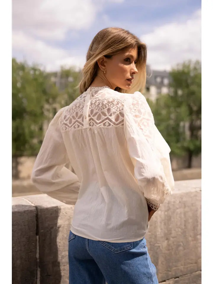 Philippa Cotton & Lace Blouse