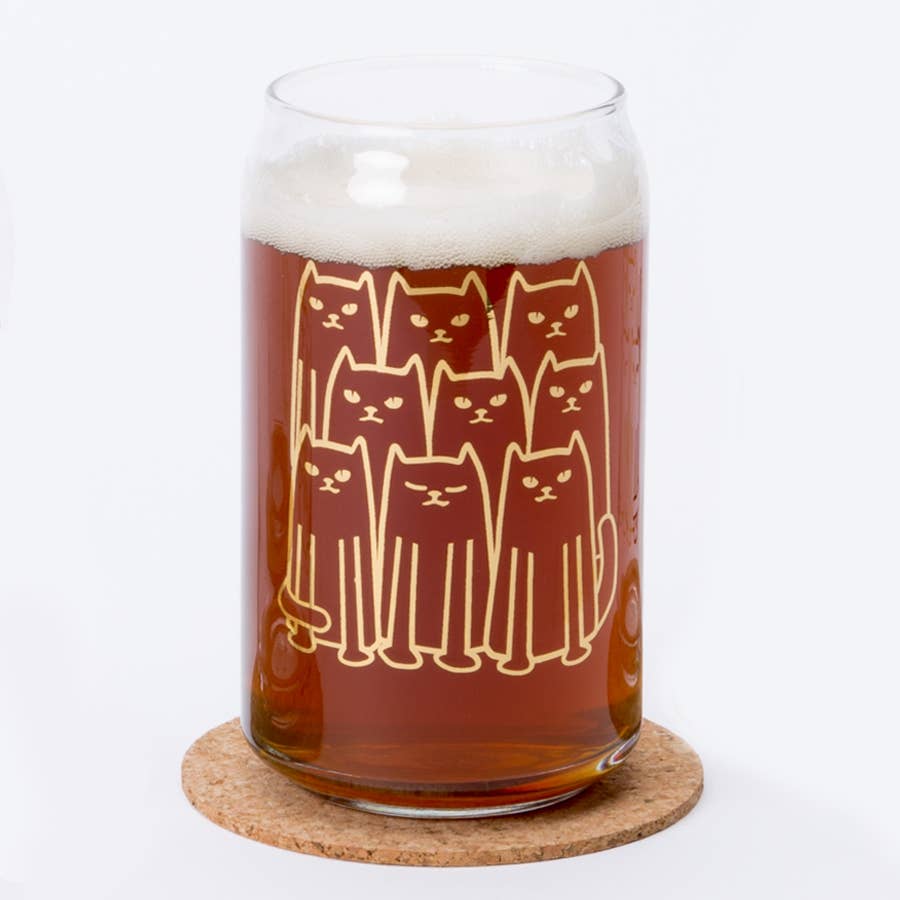 Cat Beer Can Glass