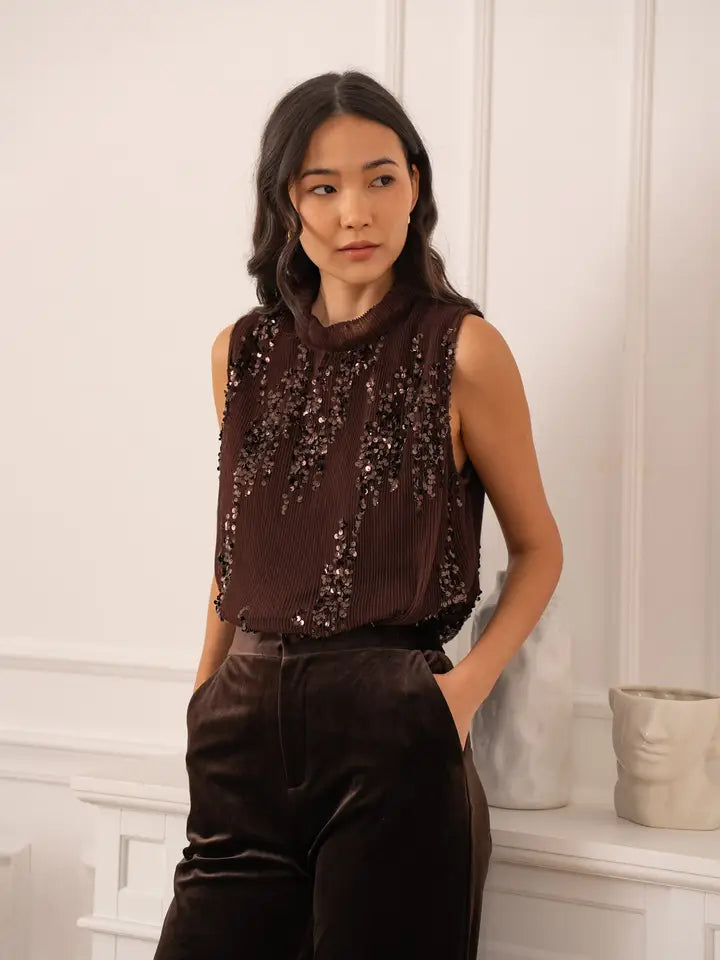 Sequin Sleeveless Shirt