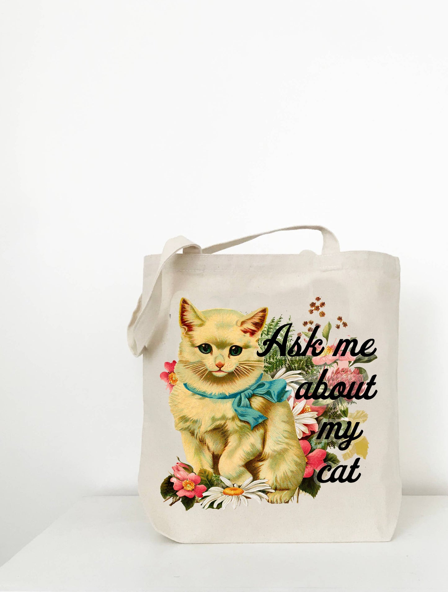 Ask Me About My Cat Tote Bag