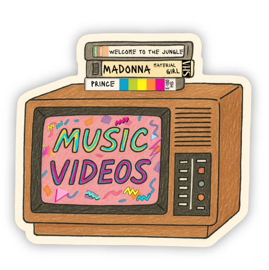 '80s Music Video Sticker – Retro Aesthetic
