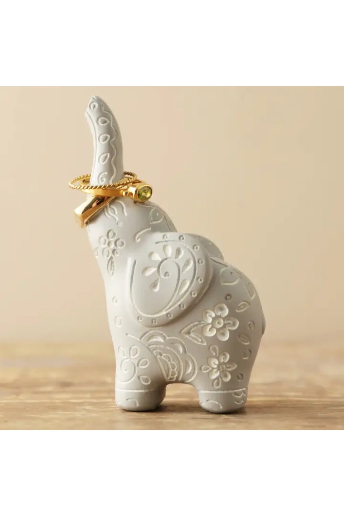 Grey Elephant Ring Holder