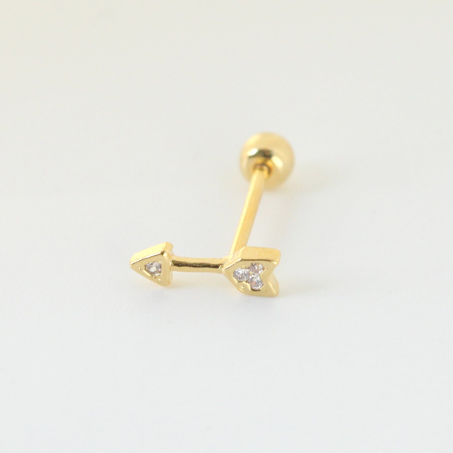 Tiny Crystal Arrow Screw Back Earring