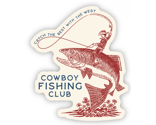 Cowboy Fishing Club Sticker – Perfect for Fishing Lovers