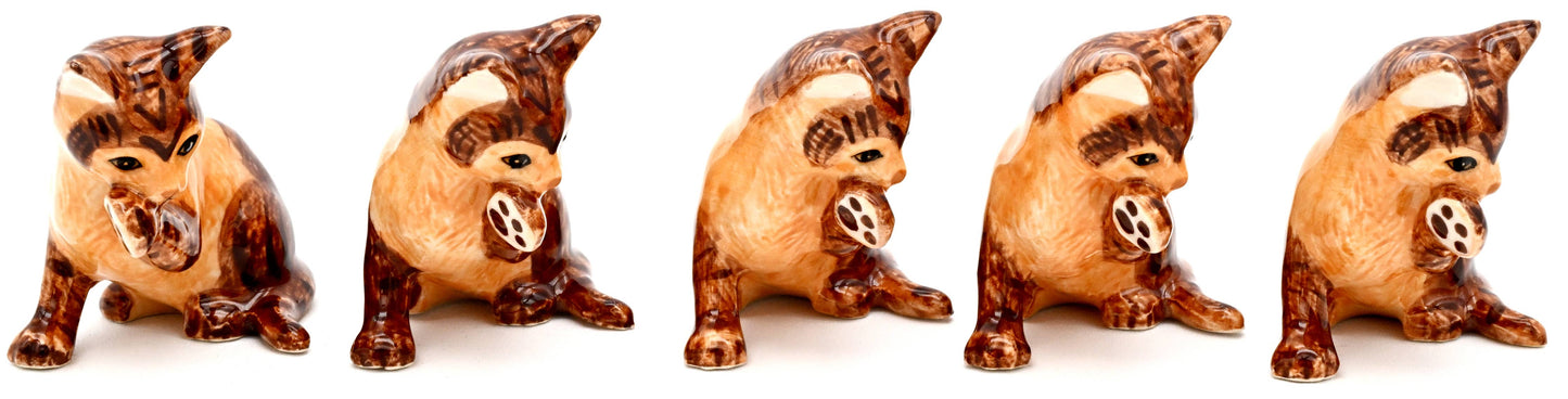 Miniature Ceramic Orange Tabby Cat | Individual
