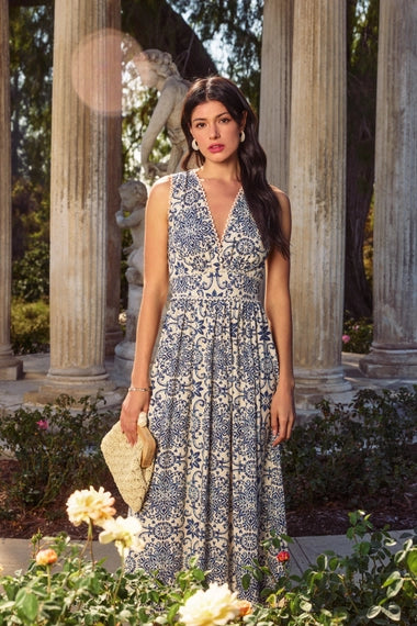 Summer in Capri Scalloped Lace Maxi Dress
