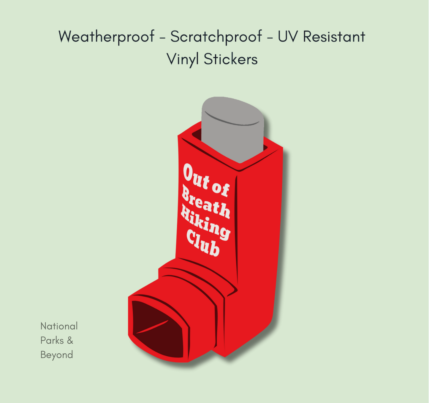 Out of Breath Hiking Club Inhaler Sticker