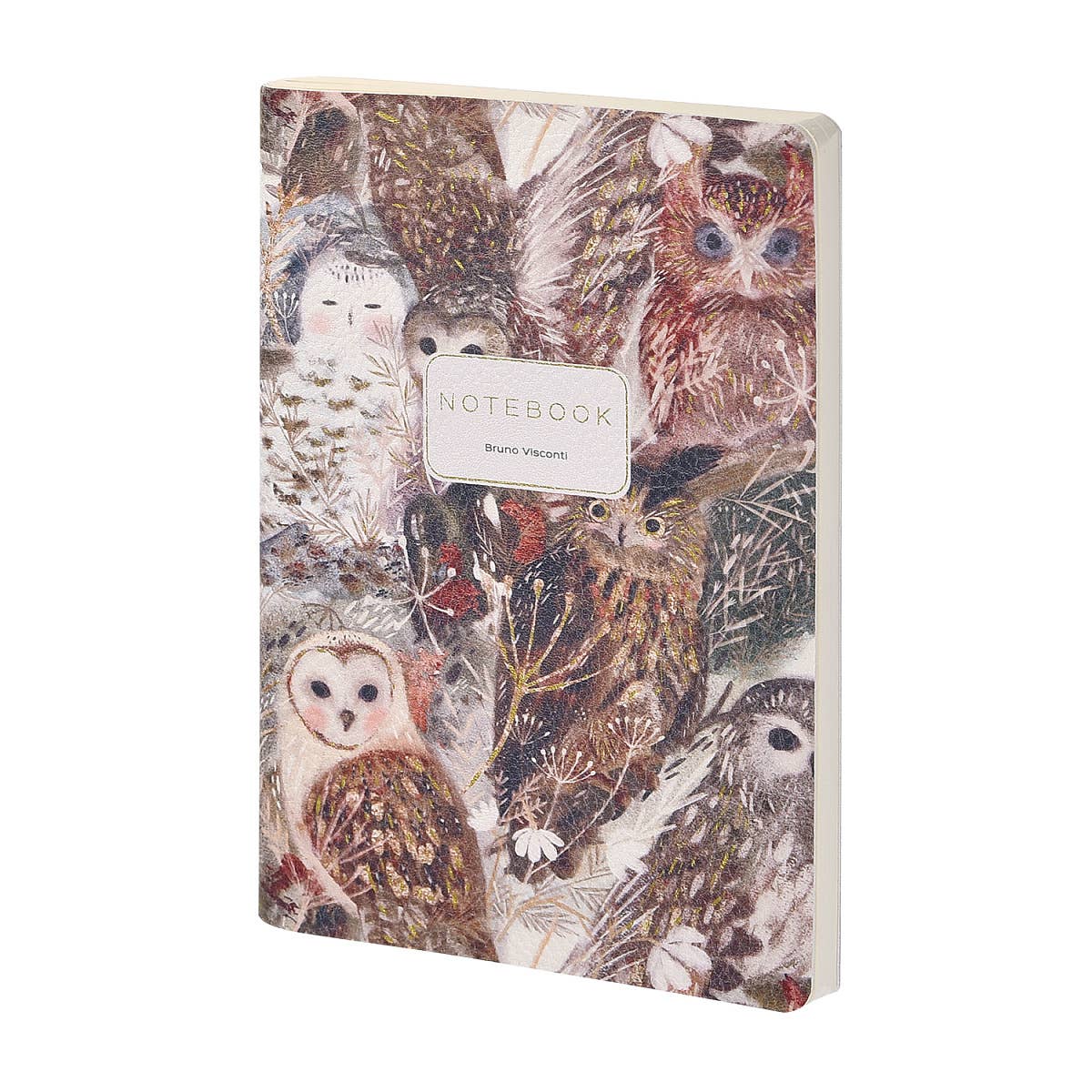 Vegan Leather A5 Notebook - Owls 