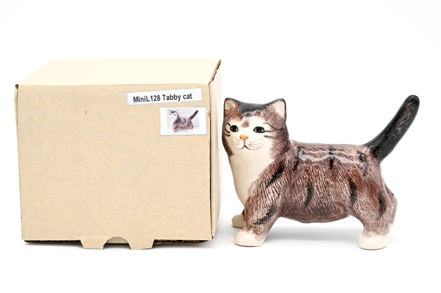 Decorative Miniature Ceramic Tiny Tabby Cat
