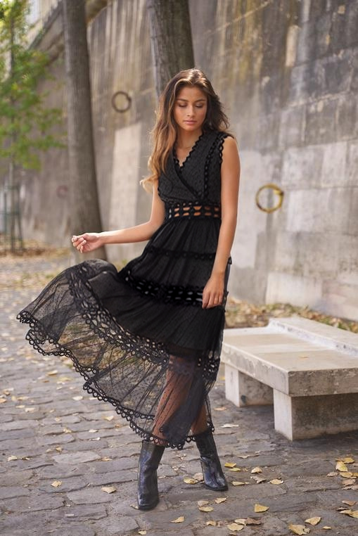 Ellie Long Lace Dress