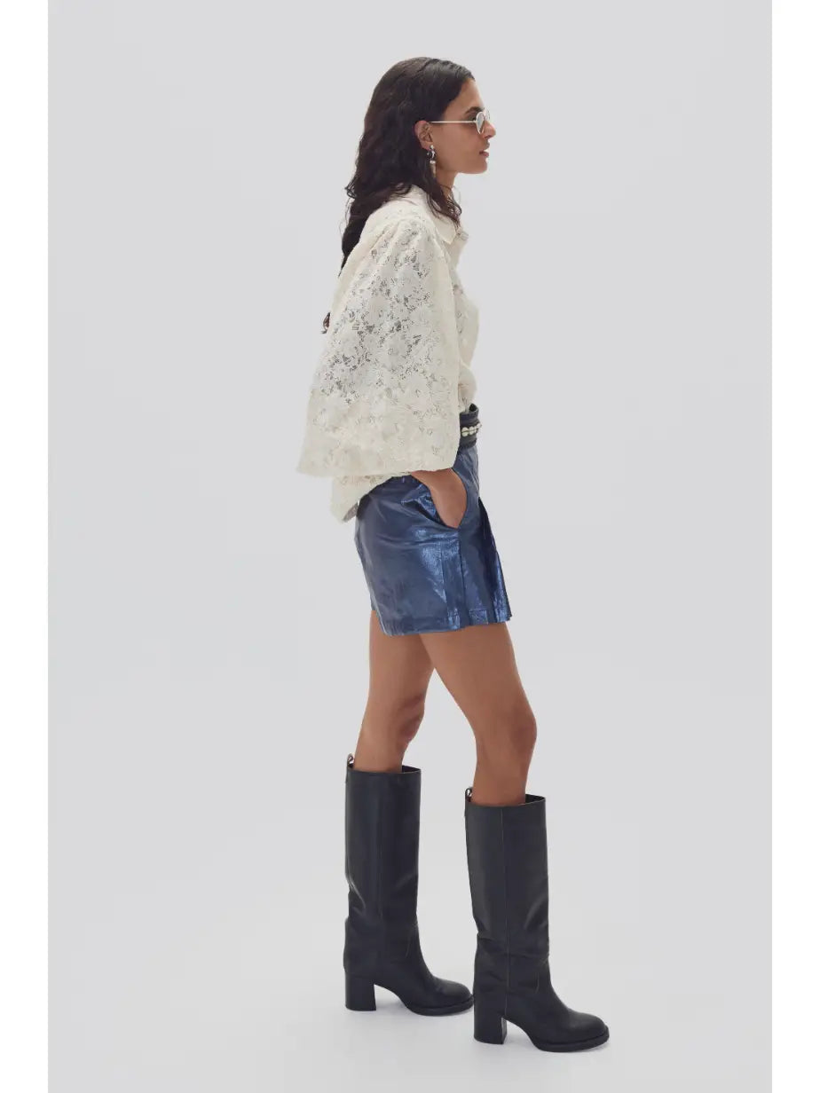 Claire Cotton Lace Shirt - Natural