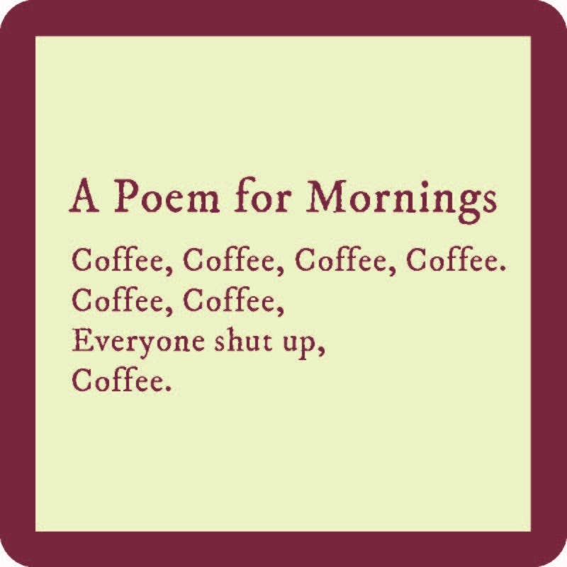 COASTER Poem For Mornings | Funny Party Gift | Home Bar Decor