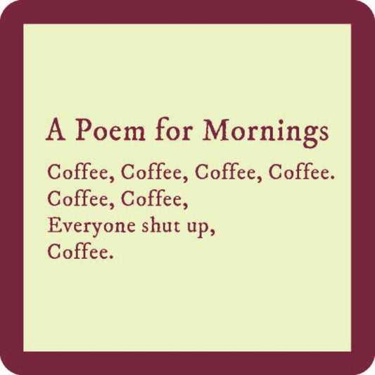 COASTER Poem For Mornings | Funny Party Gift | Home Bar Decor