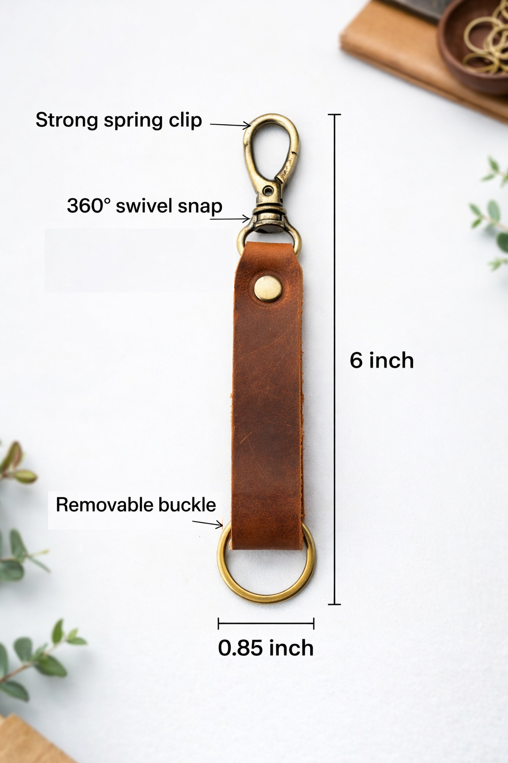 Genuine Leather Keychain, Keychain RIng, Handmade Key Tag