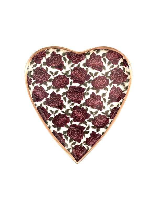 Plateau Coeur - Rose Enamel Tray