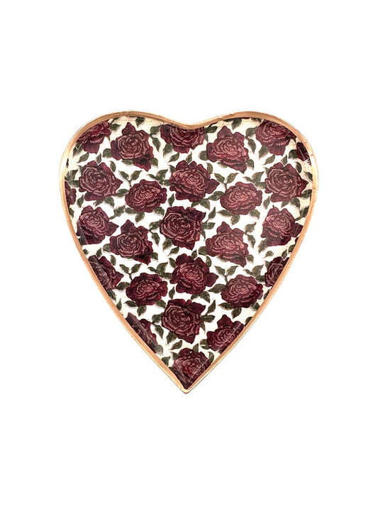 Plateau Coeur - Rose Enamel Tray