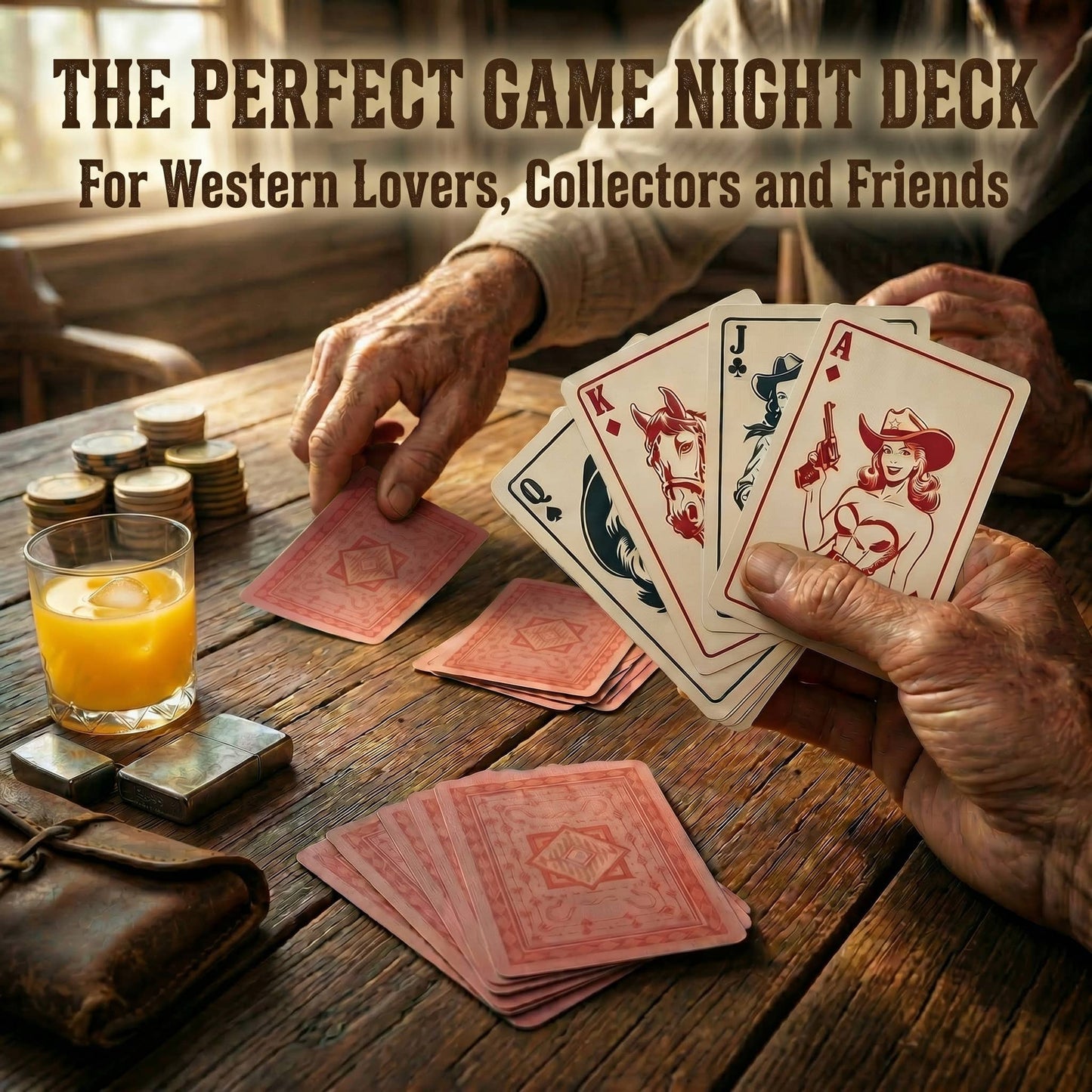 Western Playing Cards – Vintage Cowboy Deck with Custom Western Art & Premium Stock