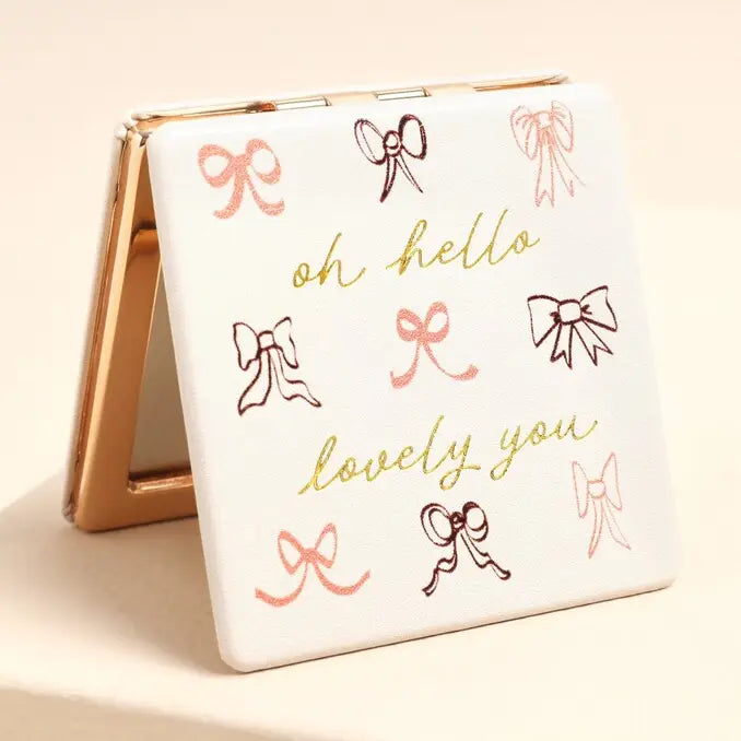 Oh Hello Lovely You Bow Compact Mirror