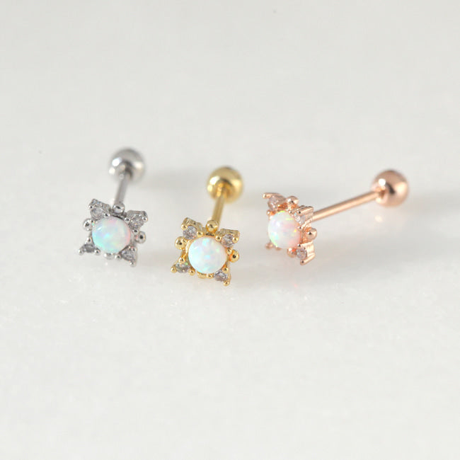 Tiny Solar Flare Screw Back Earring