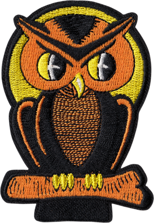 Patch - Vintage Halloween Owl - In Front Of Moon 1950s Retro
