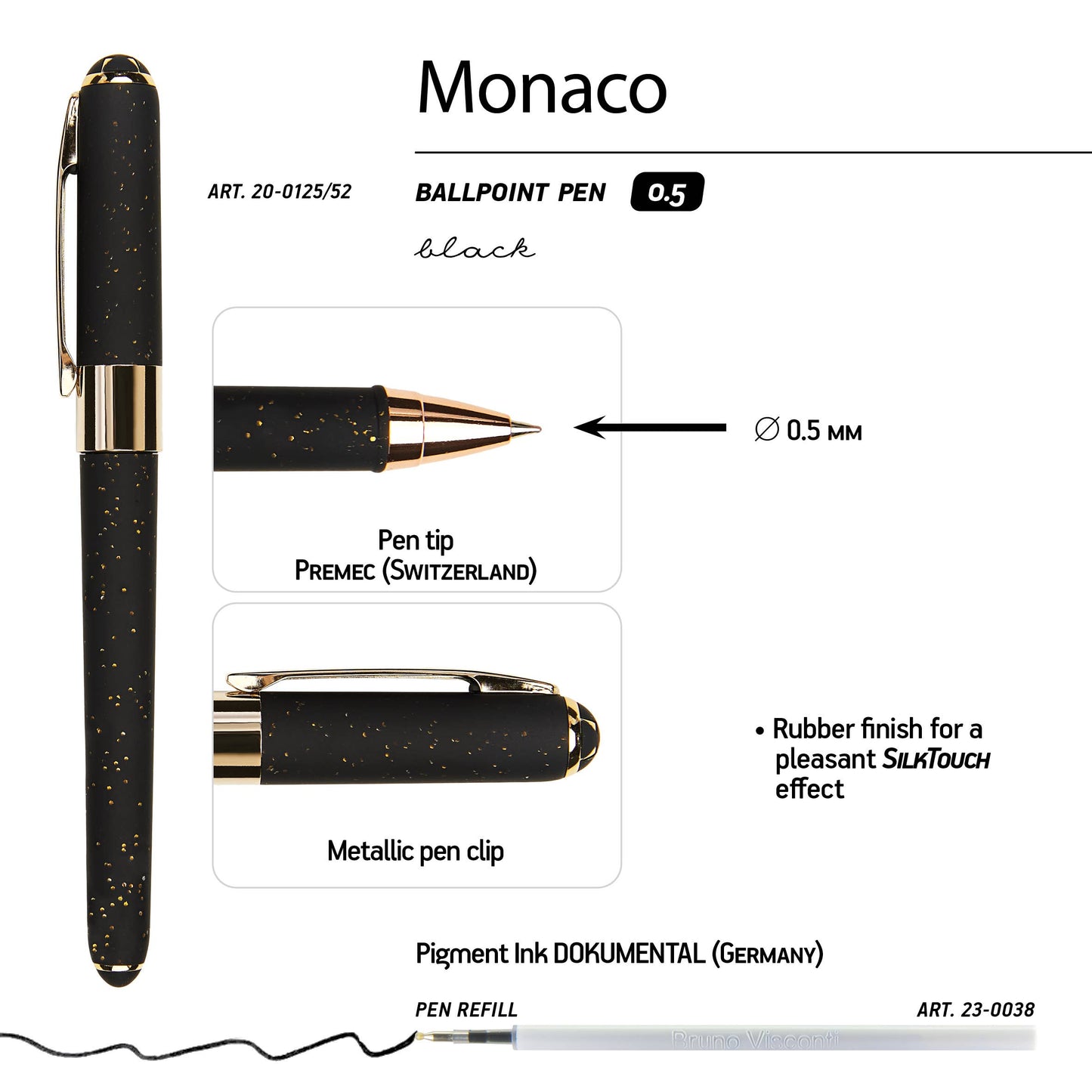 Monaco -Black with Gold Glitter