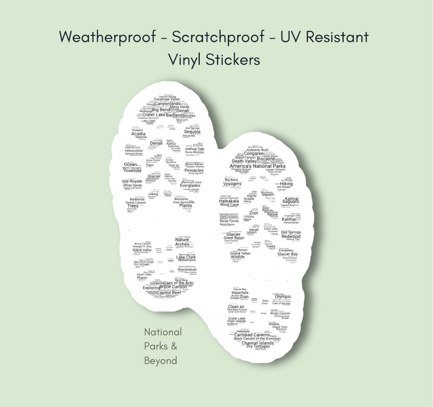 National Parks Hiking Boot Print Sticker
