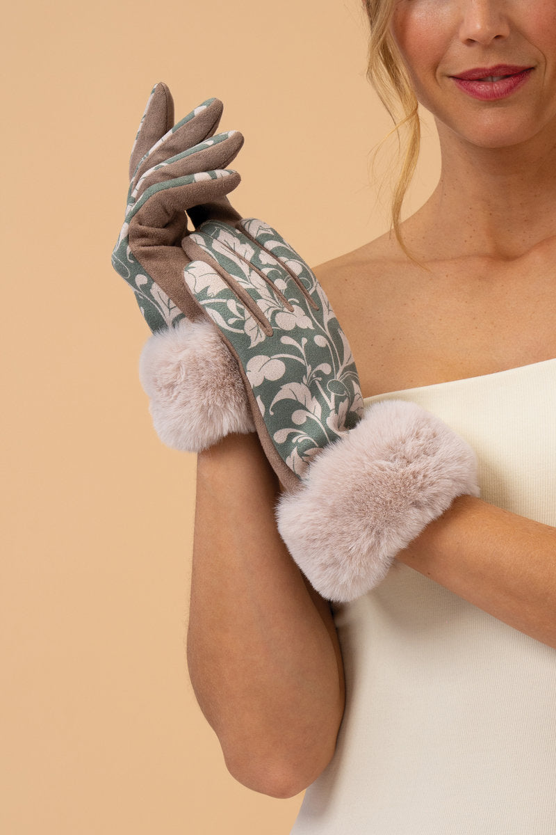 Bernadette Opulent Flourishes Gloves | Olive