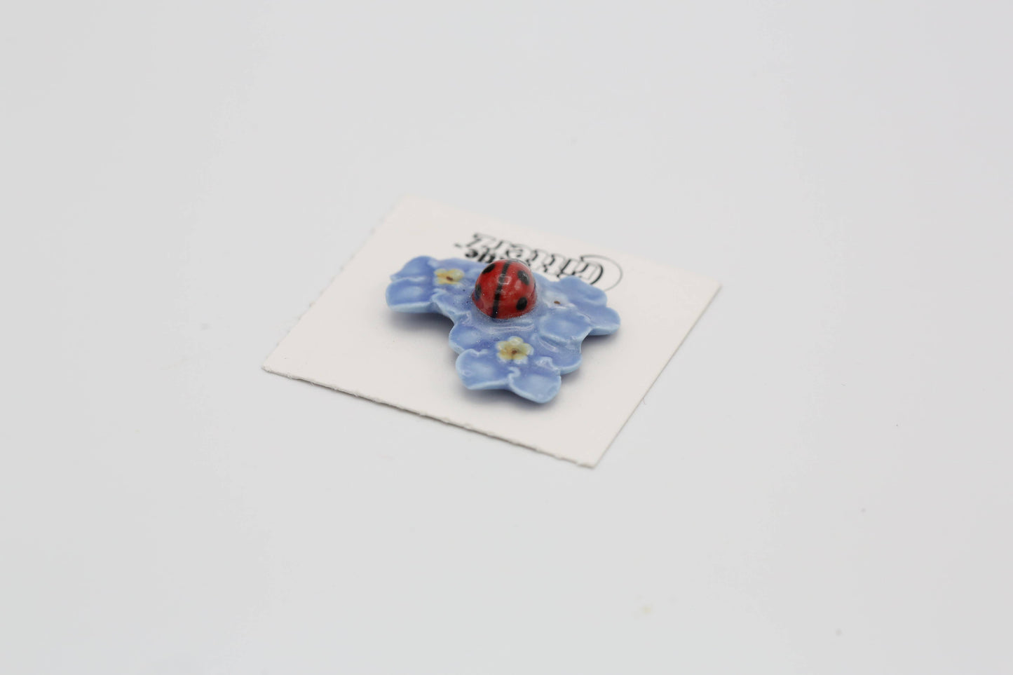 Forget Me Not Ladybug Porcelain Miniature