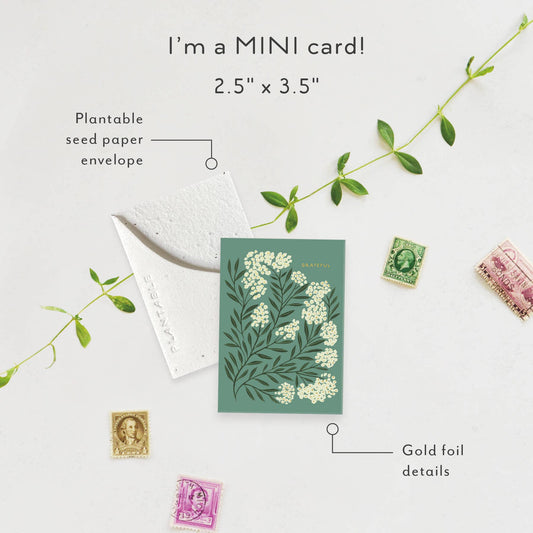 Grateful Sprout - Thank You Mini Greeting Card 2.5" x 3.5"